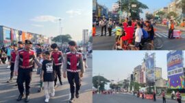Foto : kegiatan Car Free Day (CFD) yang berlangsung di Tugu Selamat Datang Margonda, Depok