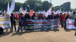 Foto : Kepala Departemen Penguatan Organisasi Rakyat Konsorsium Pembaruan Agraria (KPA), Syamsudin Wahid ajak masyarakat untuk konsisten perjuangkan reformasi agraria dan jangan terprovokasi