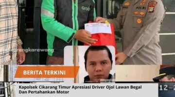 Kapolsek Cikarang Timur Apresiasi Driver Ojol Lawan Begal Dan Pertahankan Motor