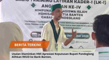 Usulan Diaminkan HMI Apresiasi Keputusan Bupati Pandeglang Alihkan RKUD ke Bank Banten