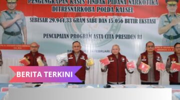 Polda Kalsel Gagalkan Peredaran 29,9 Kg Sabu dan 15.056 Butir Ekstasi Jaringan Antarprovinsi